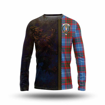 Skirving Tartan Family Crest Long Sleeve T-Shirt Alba Gu Brath Be Brave Lion Ancient Style