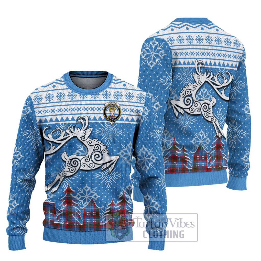 Skirving Clan Christmas Ugly Sweater Celtic Reindeer Style Unisex - Tartan Vibes Clothing
