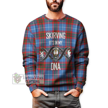 Skirving Tartan Sweatshirt with Family Crest DNA In Me Style Unisex - Tartan Vibes Clothing