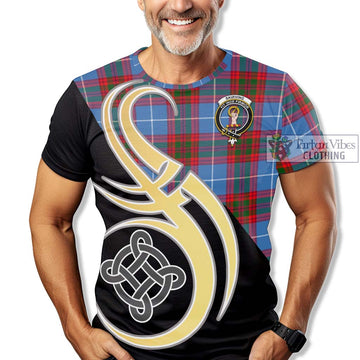 Skirving Tartan T-Shirt with Family Crest and Celtic Symbol Style - Tartan Vibes Clothing