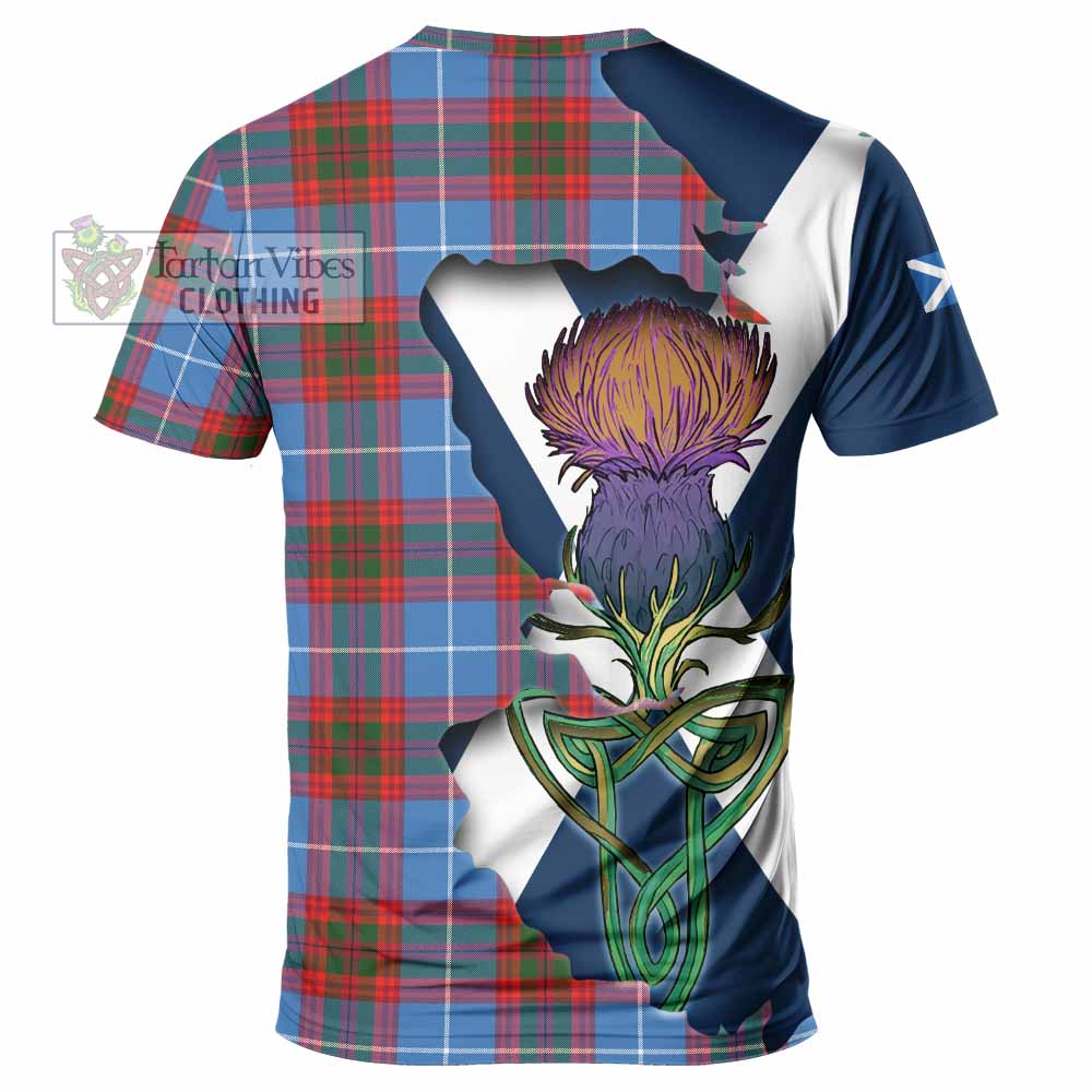 Tartan Vibes Clothing Skirving Tartan Family Crest T-Shirt Scottish Thistle Celtic Inspired