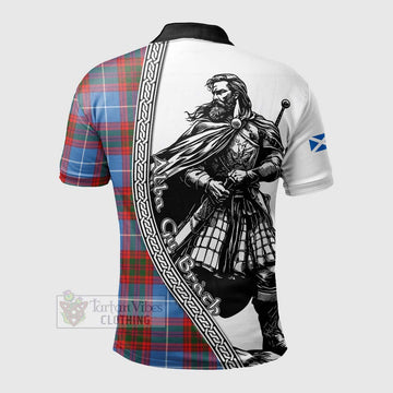 Skirving Tartan Clan Crest Polo Shirt with Highlander Warrior Celtic Style - Tartan Vibes Clothing