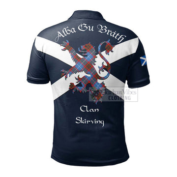 Skirving Tartan Lion Rampant Polo Shirt Proudly Display Your Heritage with Alba Gu Brath and Clan Name - Tartan Vibes Clothing