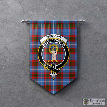 Skirving Tartan Gonfalon, Tartan Banner with Family Crest - Tartan Vibes Clothing