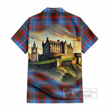 Skirving Tartan Family Crest Hawaiian Shirt with Scottish Ancient Castle Style - Tartan Vibes Clothing