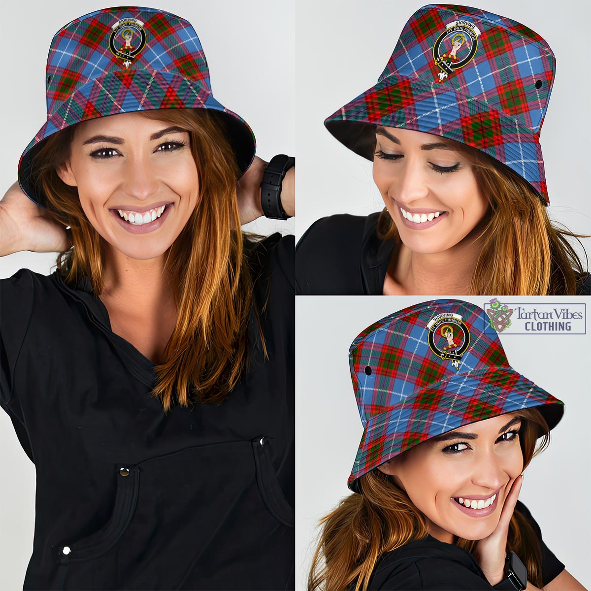 Skirving Tartan Bucket Hat with Family Crest - Tartan Vibes Clothing