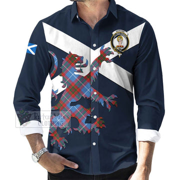 Skirving Tartan Lion Rampant Long Sleeve Button Shirt Proudly Display Your Heritage with Alba Gu Brath and Clan Name Men's Shirt - Tartan Vibes Clothing