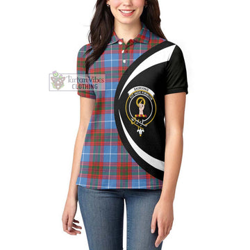 Skirving Tartan Women's Polo Shirt with Family Crest Circle Style - Tartan Vibes Clothing