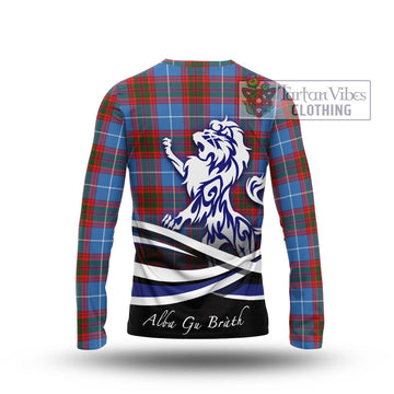 Skirving Tartan Long Sleeve T-Shirt with Alba Gu Brath Regal Lion Emblem - Tartan Vibes Clothing