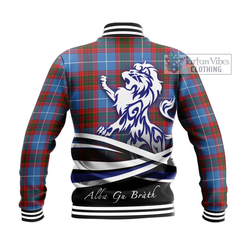 Skirving Tartan Baseball Jacket with Alba Gu Brath Regal Lion Emblem - Tartan Vibes Clothing