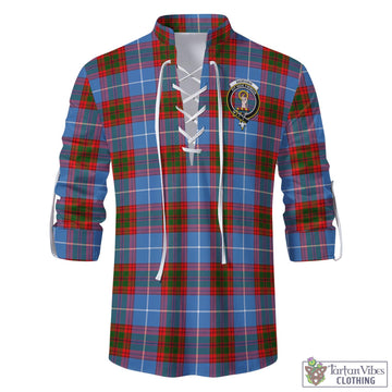 Skirving Tartan Men's Scottish Traditional Jacobite Ghillie Kilt Shirt with Family Crest - Tartan Vibes Clothing