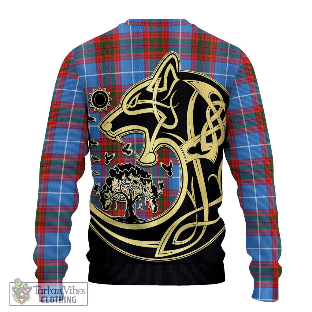 Skirving Tartan Ugly Sweater with Family Crest Celtic Wolf Style - Tartan Vibes Clothing