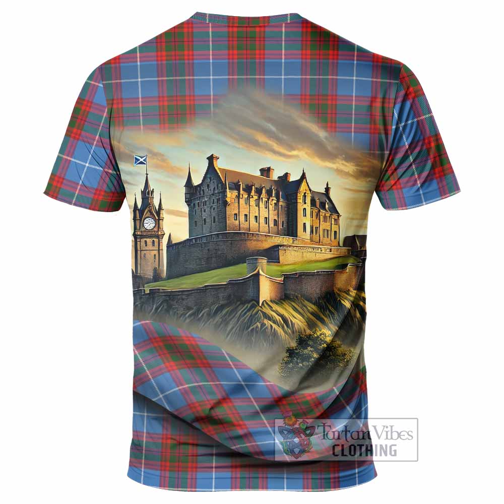 Skirving Tartan Family Crest T-Shirt with Scottish Ancient Castle Style - Tartan Vibes Clothing