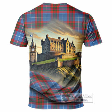 Skirving Tartan Family Crest T-Shirt with Scottish Ancient Castle Style - Tartan Vibes Clothing