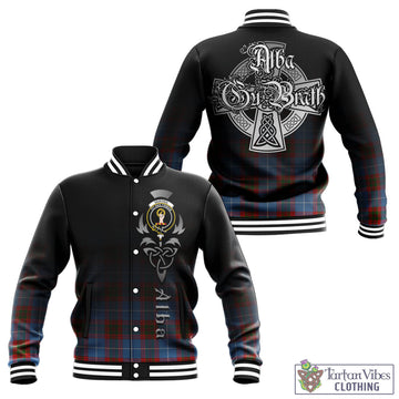 Skirving Tartan Baseball Jacket Featuring Alba Gu Brath Family Crest Celtic Inspired - Tartan Vibes Clothing