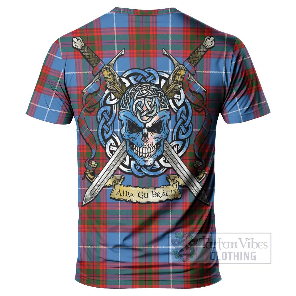 Skirving Tartan T-Shirt with Family Crest Celtic Skull Style - Tartan Vibes Clothing
