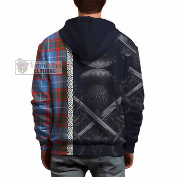 Skirving Tartan Hoodie with Family Crest Cross Sword Thistle Celtic Vibes - Tartan Vibes Clothing