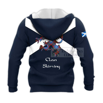 Skirving Tartan Lion Rampant Knitted Hoodie Proudly Display Your Heritage with Alba Gu Brath and Clan Name - Tartan Vibes Clothing