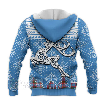Skirving Clan Christmas Knitted Hoodie Celtic Reindeer Style - Tartan Vibes Clothing