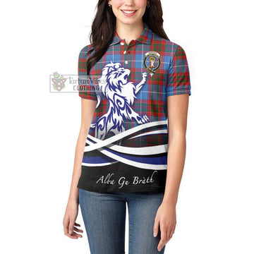 Skirving Tartan Women's Polo Shirt with Alba Gu Brath Regal Lion Emblem - Tartan Vibes Clothing