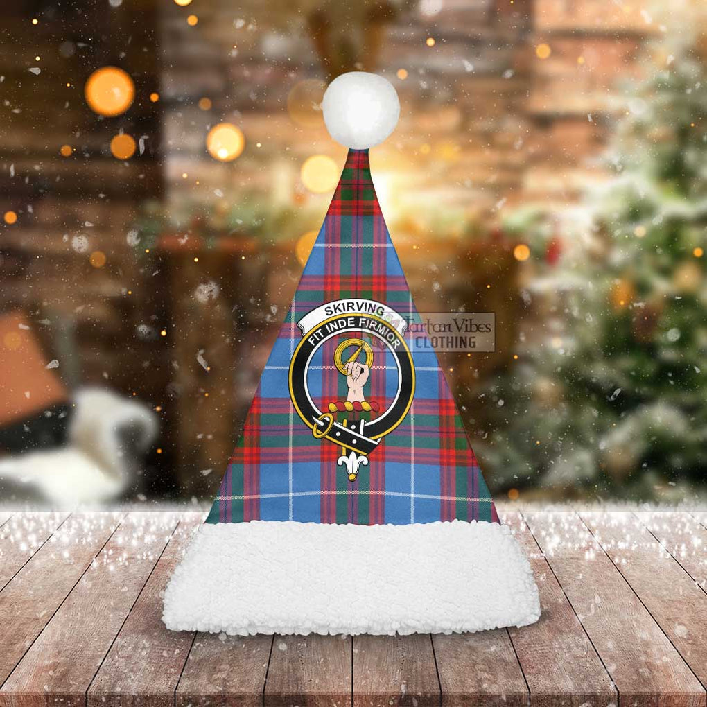 Skirving Tartan Christmas Santa Hats with Family Crest - Tartan Vibes Clothing