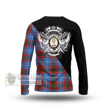 Skirving Tartan Long Sleeve T-Shirt with Family Crest and Military Logo Style - Tartan Vibes Clothing