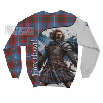 Tartan Vibes Clothing Skirving Crest Tartan Sweatshirt Inspired by the Freedom of Scottish Warrior
