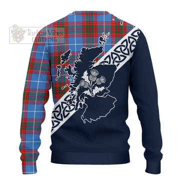 Skirving Tartan Ugly Sweater Featuring Thistle and Scotland Map - Tartan Vibes Clothing