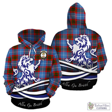 Skirving Tartan Hoodie with Alba Gu Brath Regal Lion Emblem - Tartan Vibes Clothing