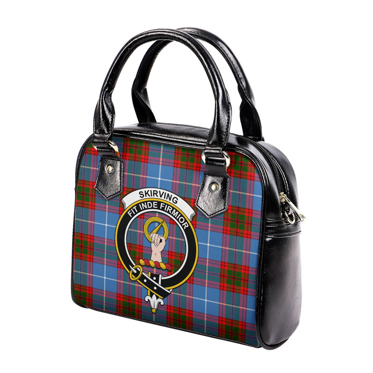 Skirving Tartan Shoulder Handbags with Family Crest - Tartanvibesclothing