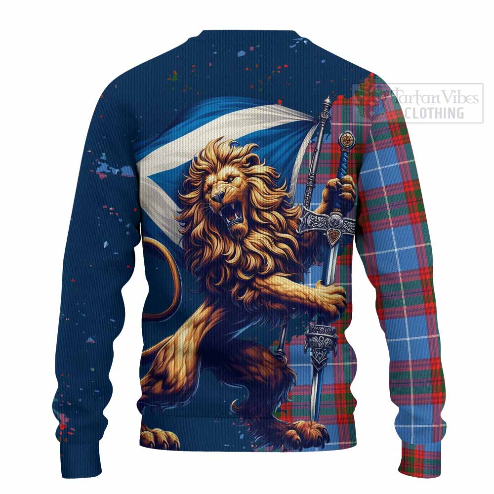 Skirving Tartan Family Crest Knitted Sweater with Scottish Majestic Lion - Tartan Vibes Clothing