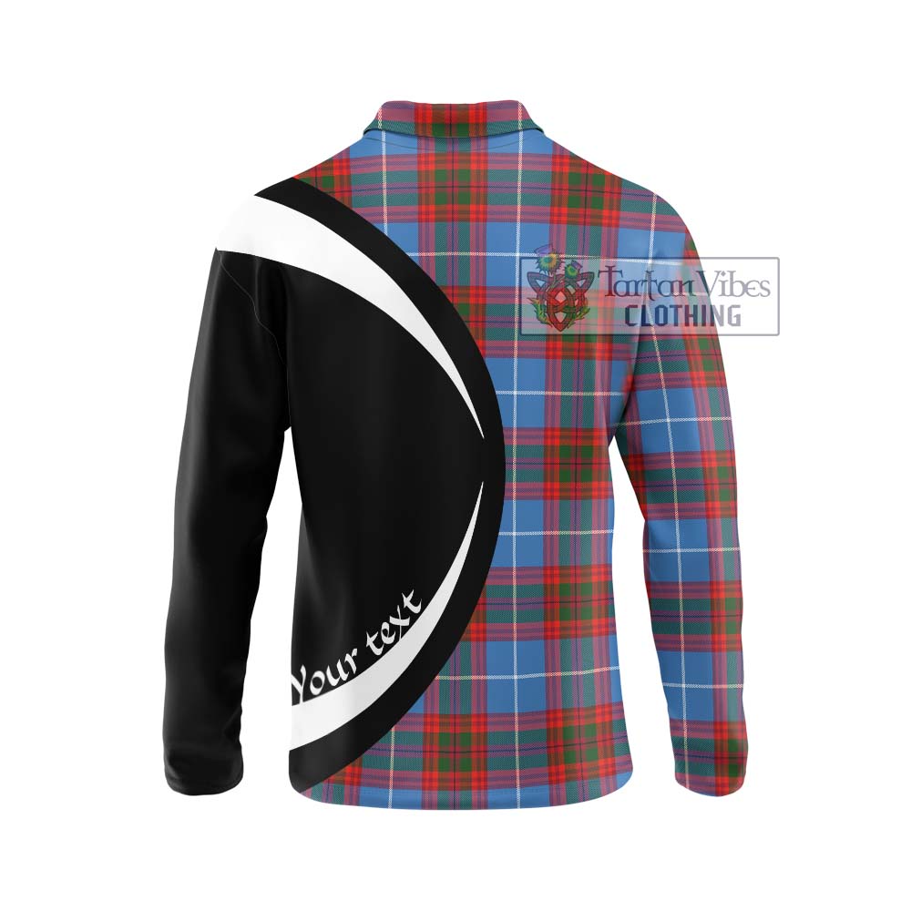 Skirving Tartan Long Sleeve Polo Shirt with Family Crest Circle Style - Tartan Vibes Clothing