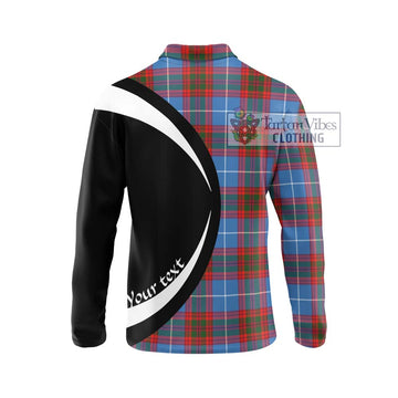 Skirving Tartan Long Sleeve Polo Shirt with Family Crest Circle Style - Tartan Vibes Clothing