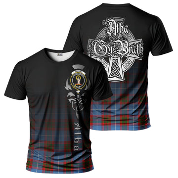 Skirving Tartan T-Shirt Featuring Alba Gu Brath Family Crest Celtic Inspired
