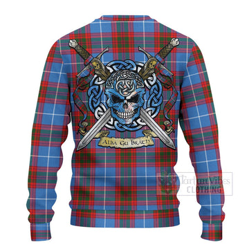 Skirving Tartan Ugly Sweater with Family Crest Celtic Skull Style - Tartan Vibes Clothing