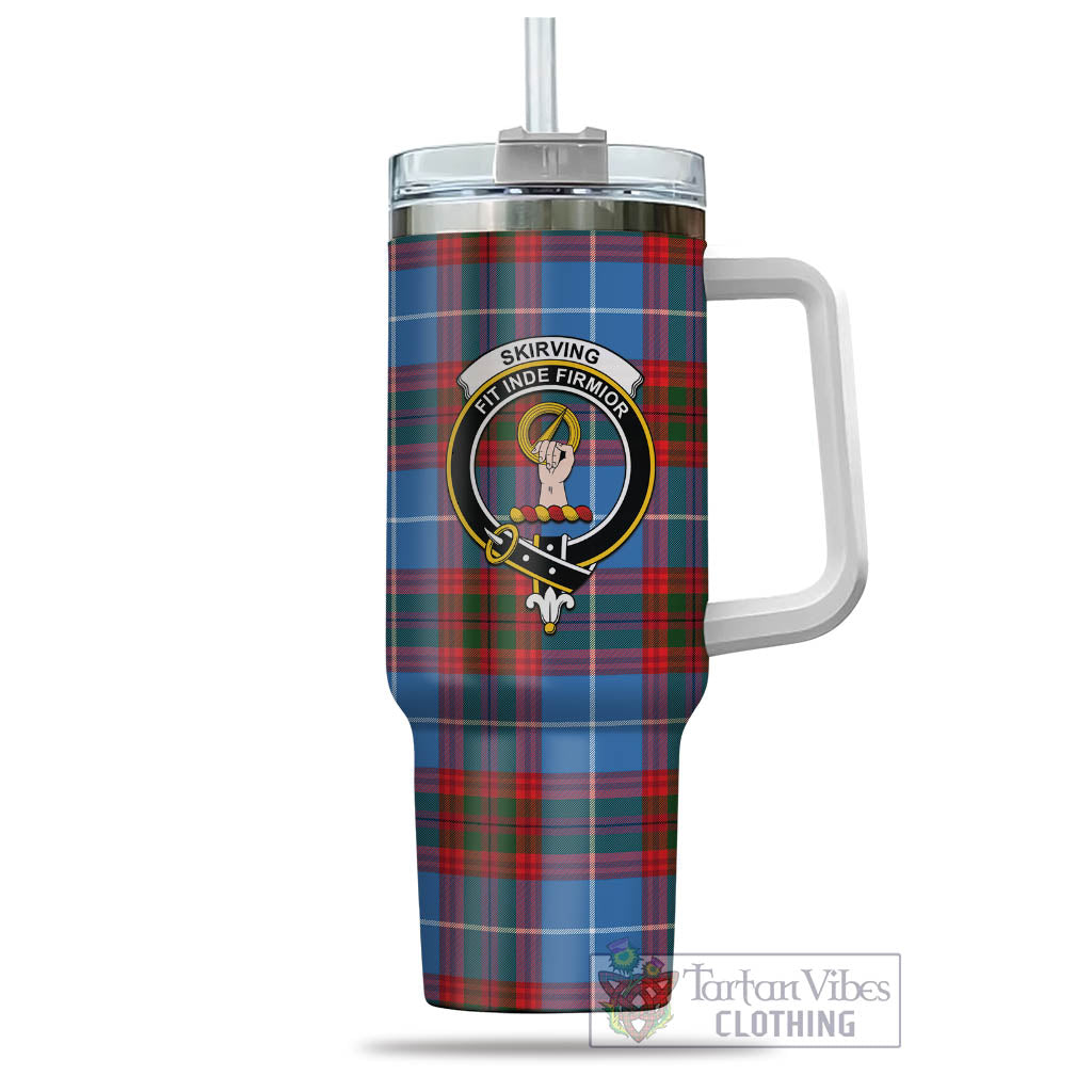 Skirving Tartan Tumbler with Handle with Family Crest - Tartan Vibes Clothing