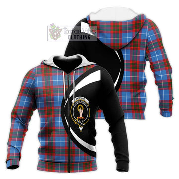 Skirving Tartan Knitted Hoodie with Family Crest Circle Style Unisex Knitted Zip Hoodie - Tartan Vibes Clothing