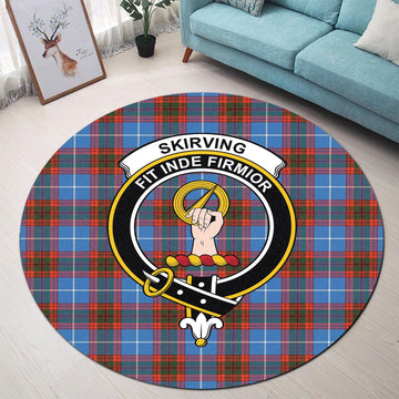 Skirving Tartan Round Rug with Family Crest - Tartan Vibes Clothing