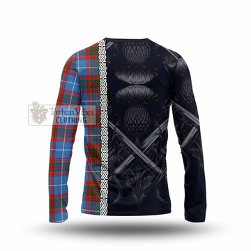 Skirving Tartan Long Sleeve T-Shirt with Family Crest Cross Sword Thistle Celtic Vibes - Tartan Vibes Clothing
