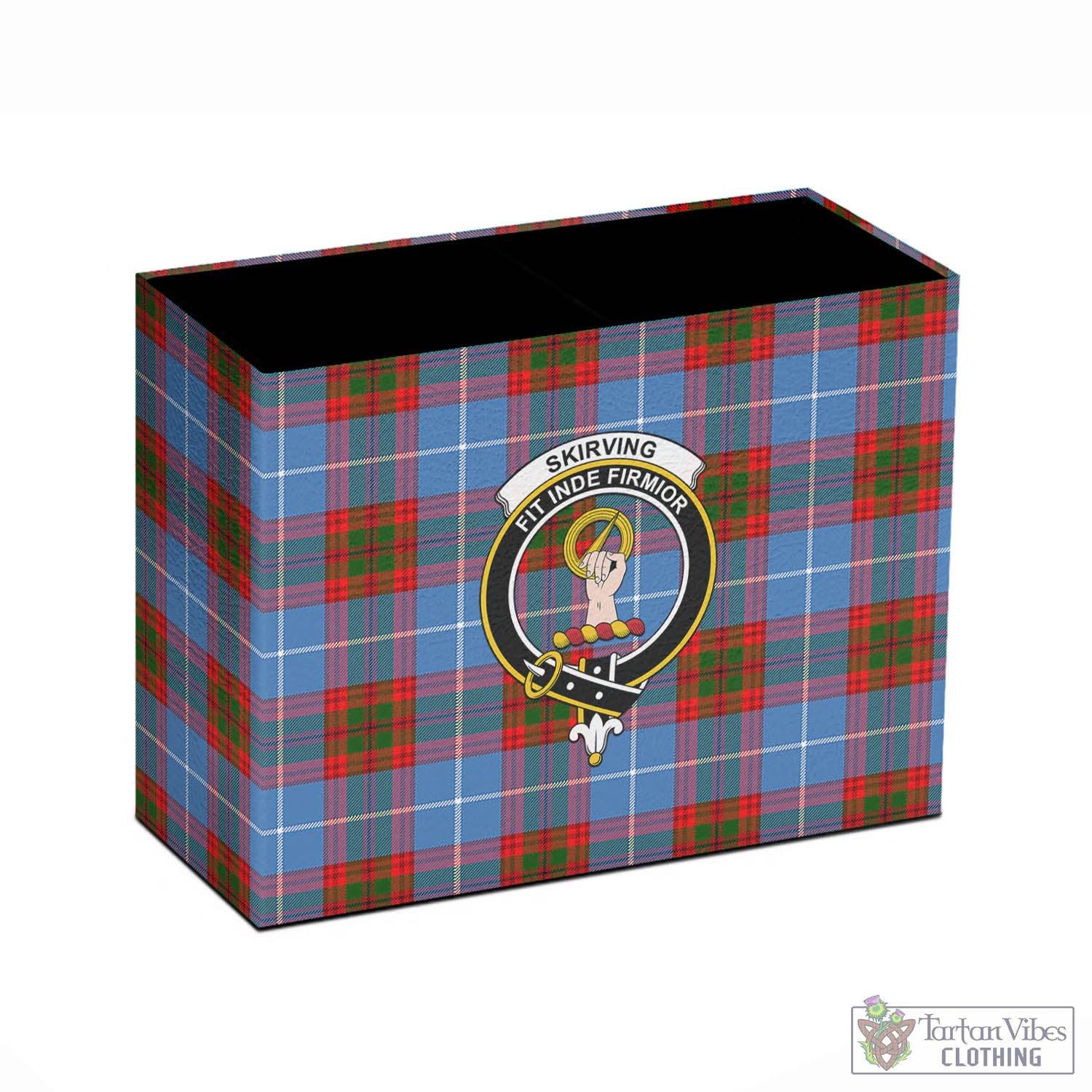 Skirving Tartan Pen Holder with Family Crest - Tartan Vibes Clothing