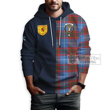 Skirving Tartan Hoodie Alba with Scottish Lion Royal Arm Half Style - Tartan Vibes Clothing