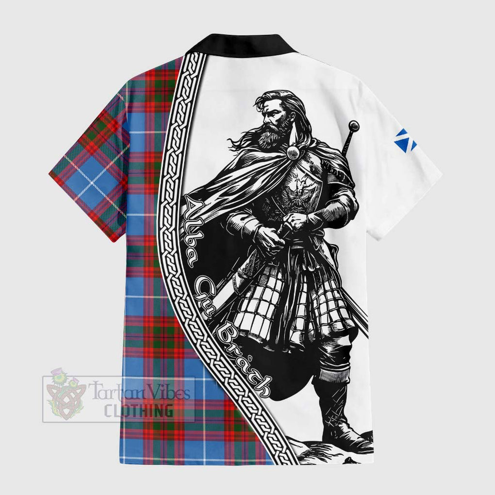 Skirving Tartan Clan Crest Hawaiian Shirt with Highlander Warrior Celtic Style - Tartan Vibes Clothing