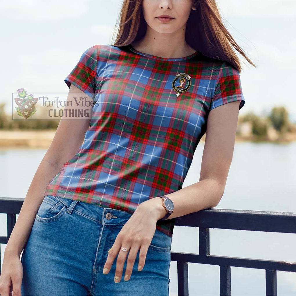 Skirving Tartan Cotton T-Shirt with Family Crest - Tartan Vibes Clothing