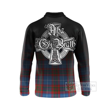 Skirving Tartan Long Sleeve Polo Shirt Featuring Alba Gu Brath Family Crest Celtic Inspired - Tartan Vibes Clothing
