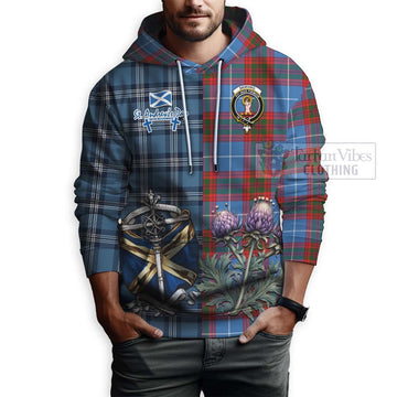 Skirving Tartan Hoodie Happy St. Andrew's Day Half Tartan Style - Tartan Vibes Clothing