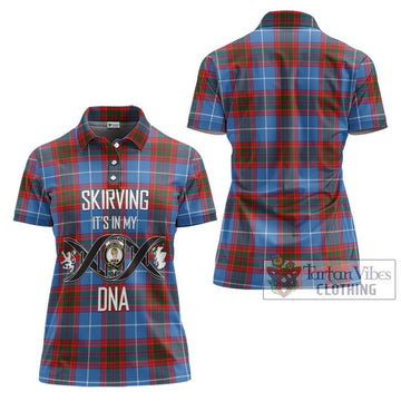 Skirving Tartan Women's Polo Shirt with Family Crest DNA In Me Style - Tartan Vibes Clothing