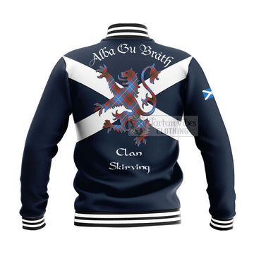 Skirving Tartan Lion Rampant Baseball Jacket Proudly Display Your Heritage with Alba Gu Brath and Clan Name - Tartan Vibes Clothing
