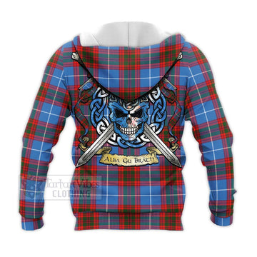 Skirving Tartan Knitted Hoodie with Family Crest Celtic Skull Style - Tartan Vibes Clothing