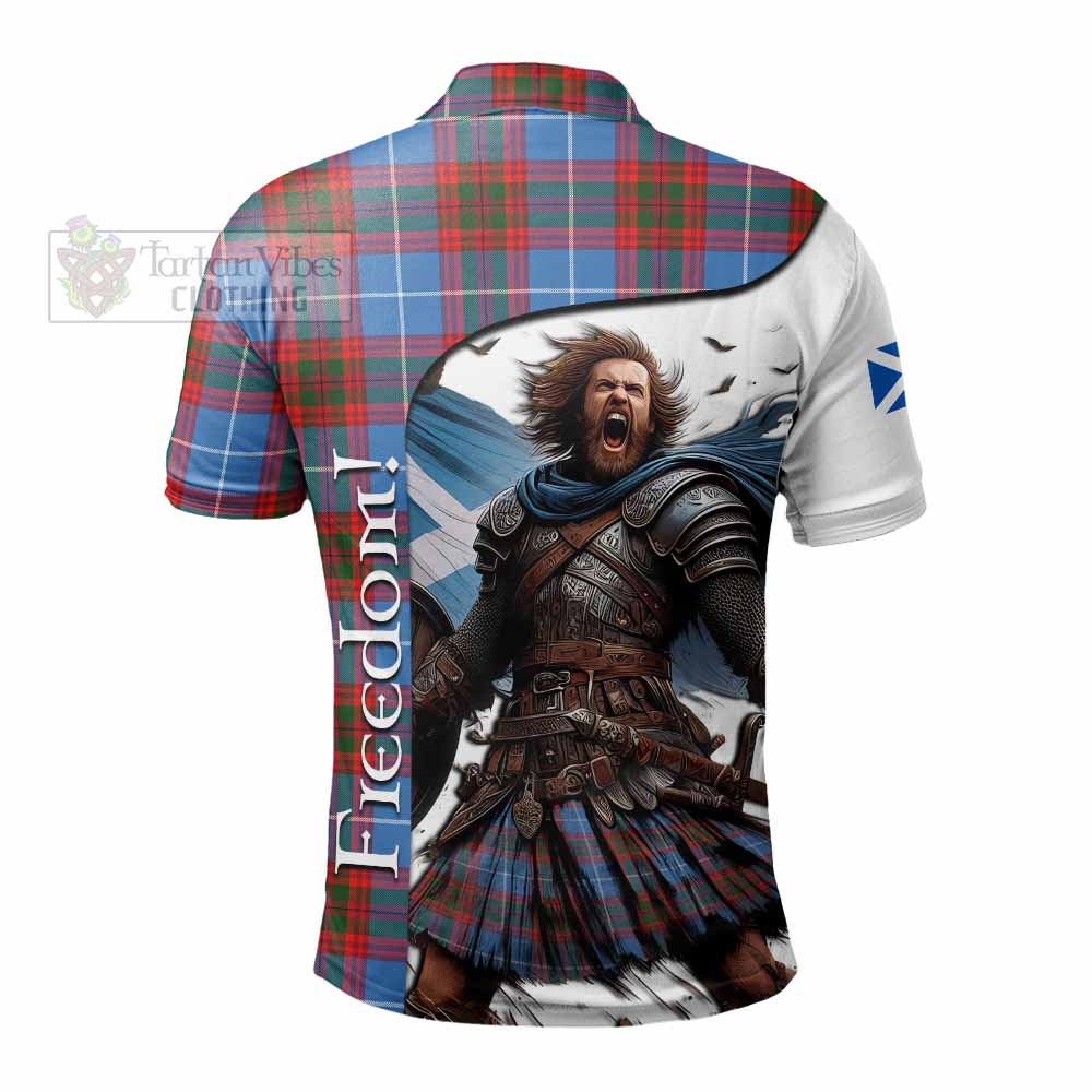Tartan Vibes Clothing Skirving Crest Tartan Polo Shirt Inspired by the Freedom of Scottish Warrior