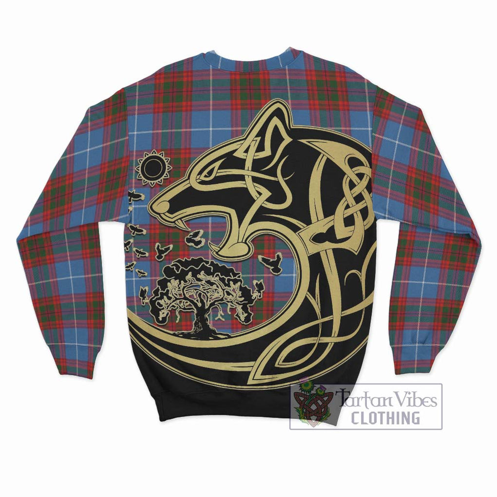 Skirving Tartan Sweatshirt with Family Crest Celtic Wolf Style - Tartan Vibes Clothing
